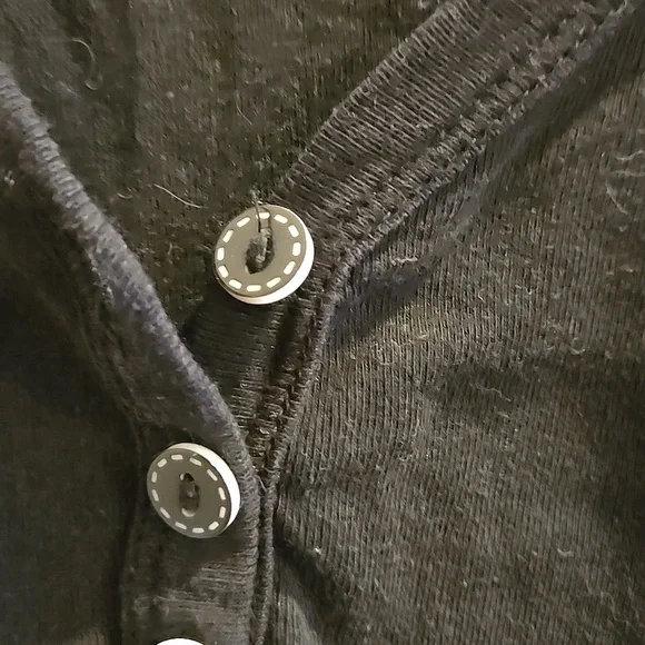 Y2k Medium Black V-Neck Buttoned Womens Top Old Navy - Picture 9 of 13